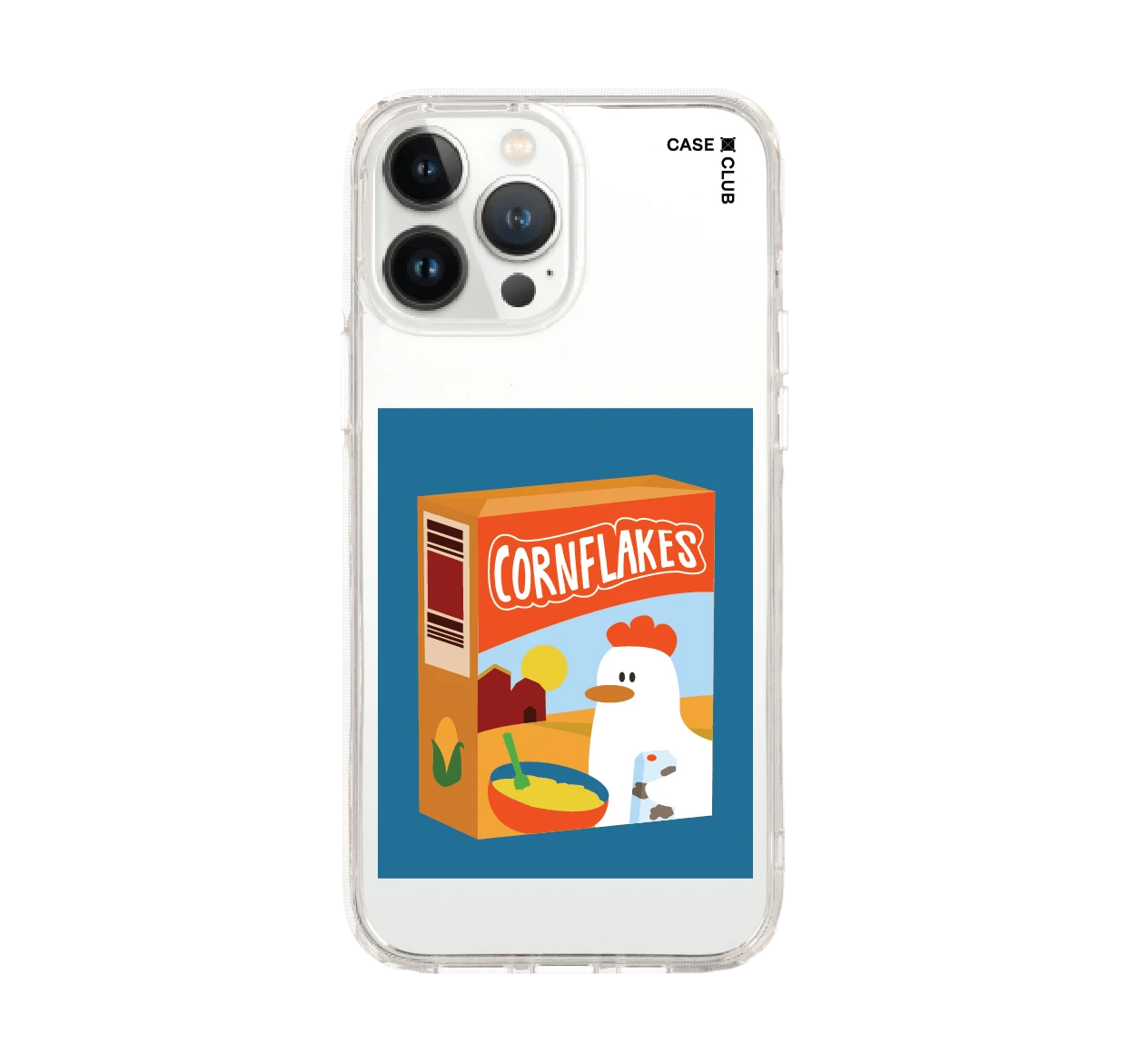 iphone 12/ 13 pro max clear case cornflakes